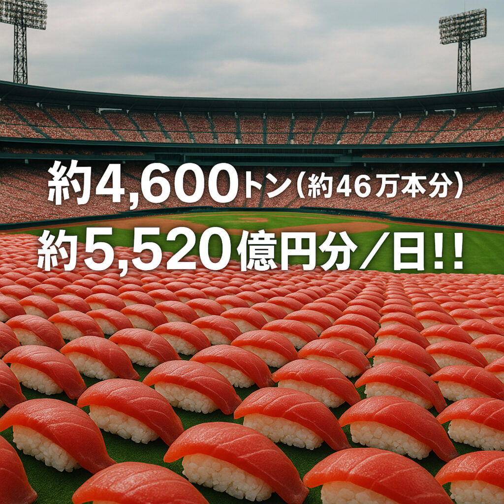 約4,600トン(約46万本分) 約5,520億円分/日